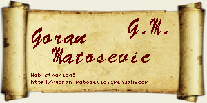 Goran Matošević vizit kartica